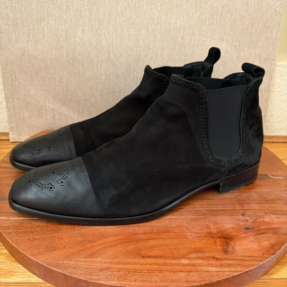 Roberto Cavalli Men’s 45.5 (US 12-12.5) Ankle Chukka Boots Suede Leather Black